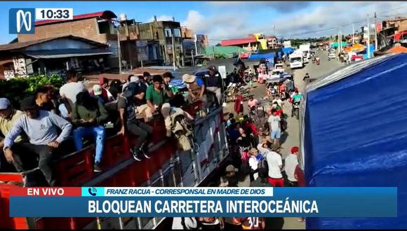 Se informó que en los tramos 2 y 3 de la Carretera Interoceánica, en las zonas de San Lorenzo y Lima, no se permite el paso de vehículos de todo tipo. (Canal N)