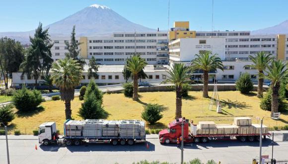 Arequipa: Inician construcción de dos hospitales temporales para pacientes COVID-19 en los nosocomios Honorio Delgado y Goyoneche. (Foto Minsa)