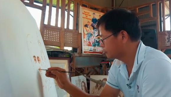Elito Circa: el artista que impacta en las redes por pintar cuadros con su propia sangre | Foto: GMA Public Affairs / Youtube