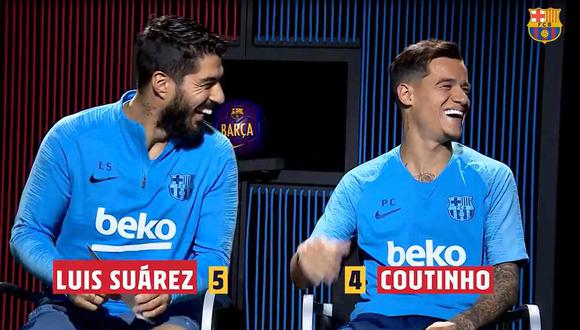 El duelo de Luis Suárez y Philippe Coutinho previo a la Champions League. (Captura: FC Barcelona)
