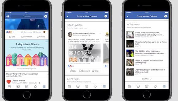 La nueva sección de noticias de Facebook aparecerá por ahora en solo algunas ciudades. (Foto: Facebook)