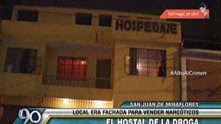 Intervienen hostal dedicado a venta y consumo de droga en SJM