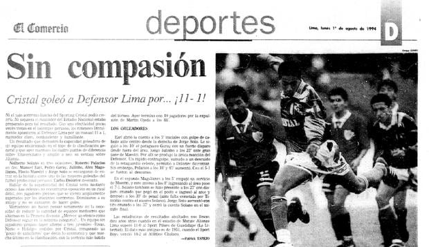 El día de una de las mayores goleadas del fútbol peruano | ARCHIVO-ELCOMERCIO | EL COMERCIO PERÚ