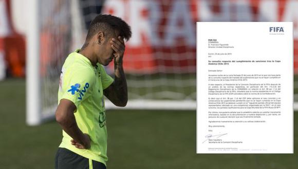 Neymar: FIFA aclaró dudas sobre suspensión a brasileño en Copa