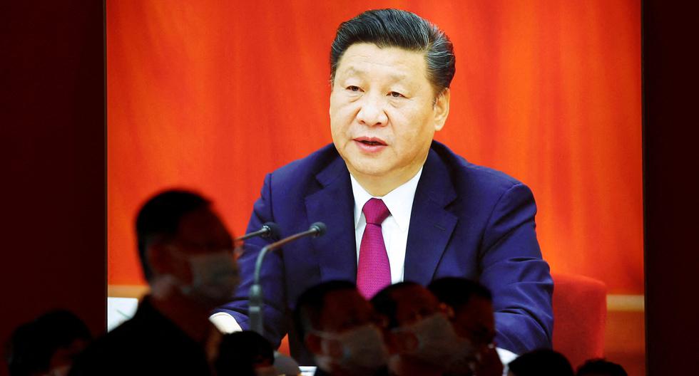 Imagen de Xi Jinping, presidente de China, mientras se dirige a la 20º Congreso del Partido Comunista (PCCh), el 12 de octubre del 2022. REUTERS