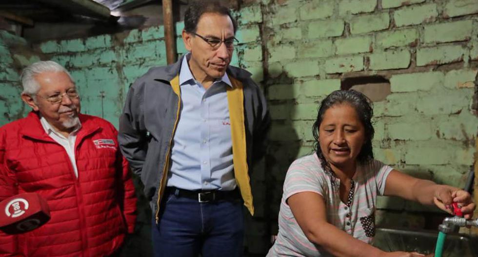 El presidente Martín Vizcarra declaró ante la prensa luego de inaugurar obras de agua potable en Ate | Foto: Presidencia Perú/twitter