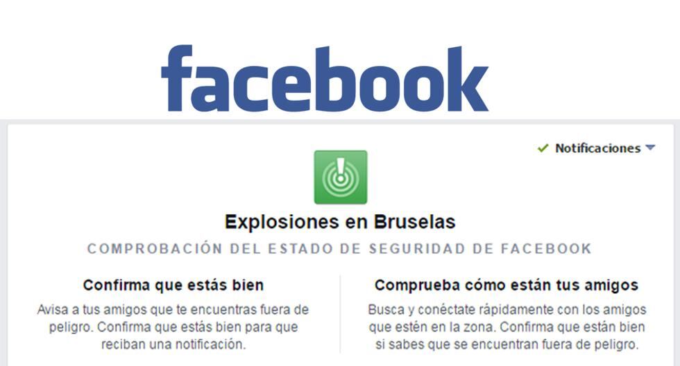 Urgente. Facebook lanza nuevamente la alerta para que tus familiares te informen si están bien a través de la red social. Botón se ha habilitado tras atentados en Bruselas. (Foto: Captura)