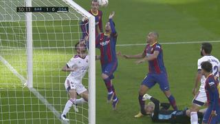 Barcelona vs. Osasuna: Lionel Messi intentó imitar ‘La mano de Dios’ en el gol de Braithwaite | VIDEO