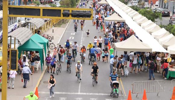La avenida Brasil fue cerrada este domingo para fines recreativos y deportivos. (Foto: Municipalidad de Magdalena del Mar)