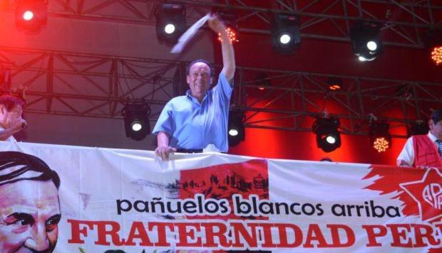 Luis Alva Castro participó en el mitin por el Día de la Fraternidad Aprista el pasado 23 de marzo. (Foto: Manuel Carranza / Facebook)