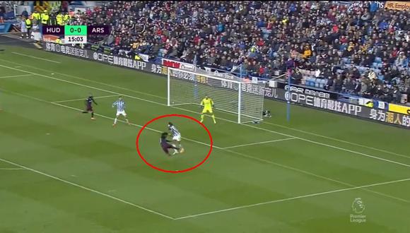 Alex Iwobi se encargó de abrir el marcador en el Arsenal vs. Huddersfield Town por la fecha 23 de la Premier League (Foto: captura de pantalla)
