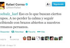 Rafael Correa pide a ecuatorianos recibir con los “brazos abiertos” a los peruanos 