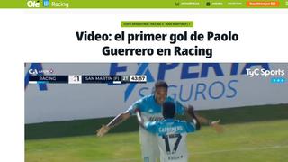 Así reaccionó la prensa argentina tras el primer gol de Paolo Guerrero con Racing | FOTOS