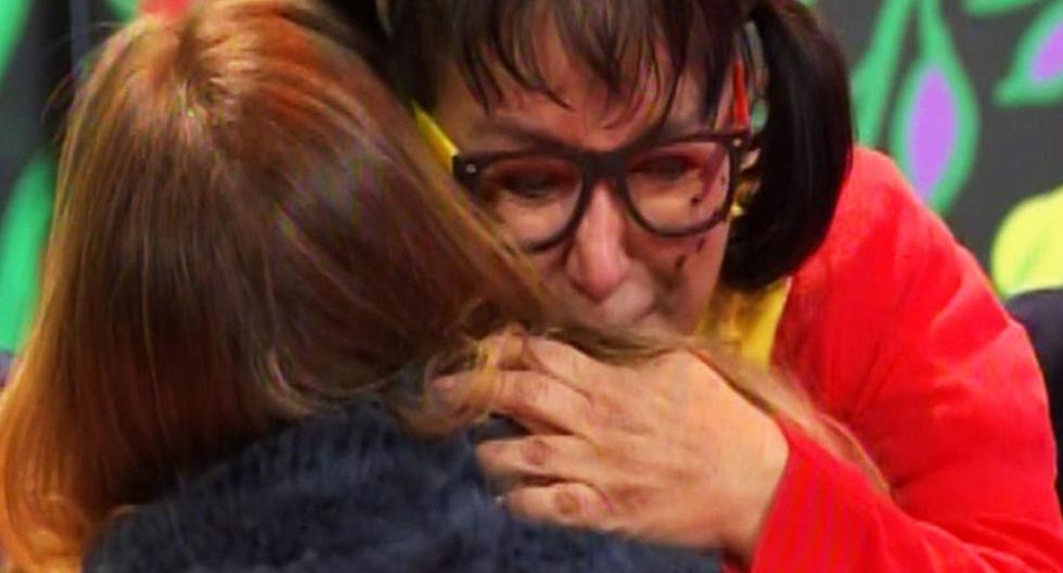 La Chilindrina llora al reencontrarse con Gisela Valcárcel. (Foto: Captura América TV)