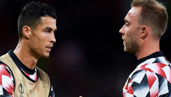 Cristiano Ronaldo y Christian Eriksen compartieron equipo en el Manchester United.