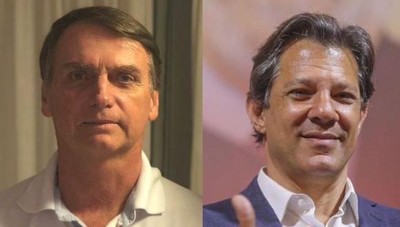 Jair Bolsonaro y  Fernando Haddad. (Fotos: Twitter/Instagram)