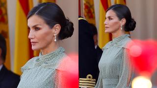 La reina Letizia luce espectacular vestido de lunares en el Día de la Hispanidad