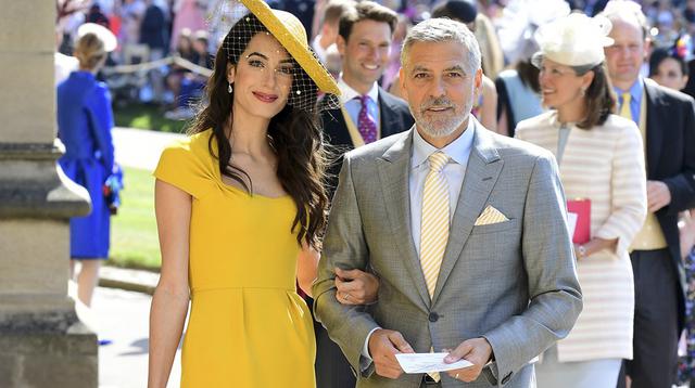 George y Amal Clooney en la boda del príncipe Harry y Meghan Markle en Windsor, Inglaterra. (Foto: AFP)