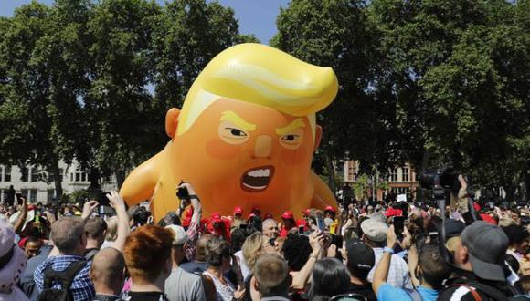 El muñeco inflable gigante que hace que Trump no se sienta bienvenido en Londres.