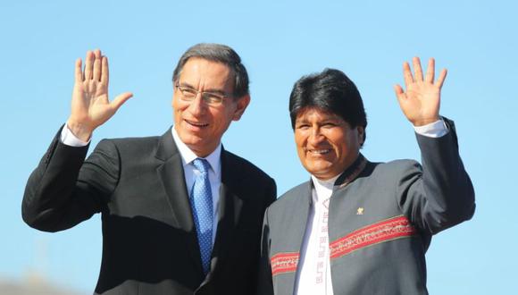 El presidente Martín Vizcarra dialoga con su homologo de Bolivia, Evo Morales sobre la agenda en común y luego suscribirán un acuerdo a favor del desarrollo y bienestar de ambos países