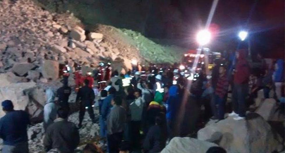 Churín: Falleció una de las personas rescatadas tras derrumbe. (Foto: Huacho en Línea)