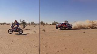 Dakar 2020: así corre Carlo Vellutino... perseguido por un Toyota | VIDEO