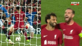Luis Díaz recibió falta dentro del área y Salah anotó de penal el 2-0 de Liverpool vs. Rangers | VIDEO