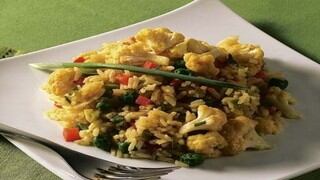 Arroz con coliflor al curry