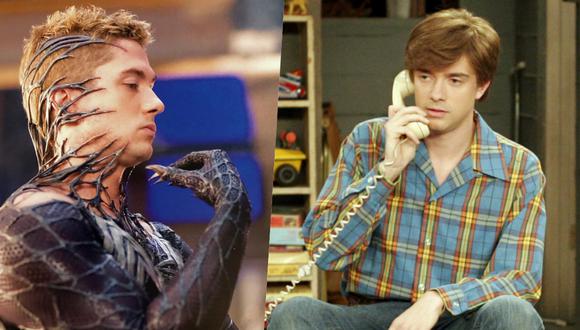 Topher Grace, en dos tiempos, como Venom en "Spiderman 3" (izquierda) y como Eric Forman en “That ‘70s Show”.