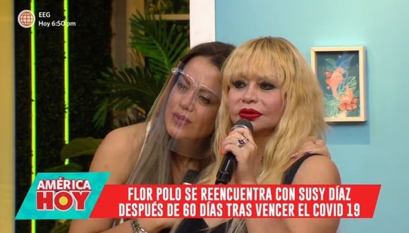 Susy Díaz se reencontró con su hija Flor después de 60 días de estar separadas por el COVID-19. (Foto: Captura de video)