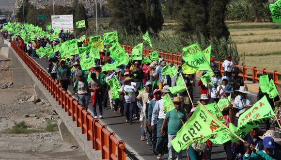 Varios gremios y colectivos ciudadanos mantienen una serie de protestas contra el proyecto minero Tía María. (Foto: Idme Cruz)