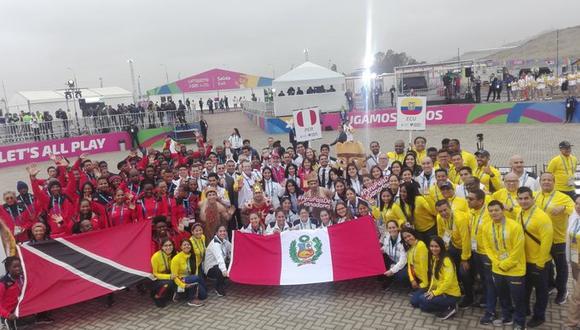 La bandera peruana fue la primera en izarse en la Villa Panamericana de Lima 2019. (Foto: COP)