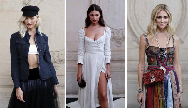 Karlie Kloss, Emily Ratajkowski y Chiara Ferragni fueron algunas de las celebridades que asistieron al desfile de Dior en el Paris Fashion Week. (Foto: AFP)
