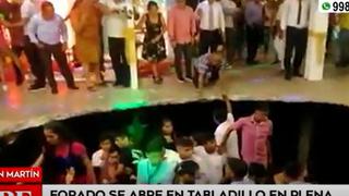 San Martín: fiesta de promoción casi acaba en tragedia tras colapso de tabladillo en plena ‘hora loca’ | VIDEO