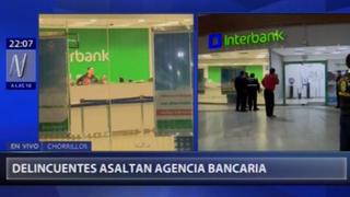 Chorrillos: asaltan agencia del banco Interbank en el centro comercial Real Plaza