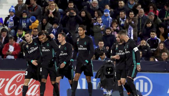 Real Madrid derrotó 3-1 al Leganés de visita y quedó a 14 puntos del Barcelona. (Foto: EFE)