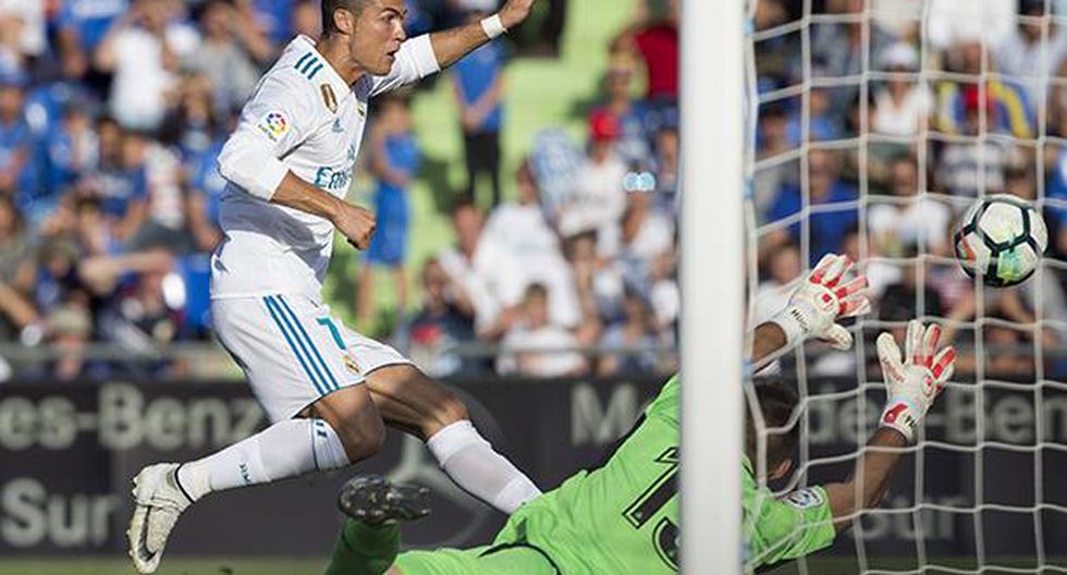 Apareció Cristiano Ronaldo para salvar al Real Madrid de un nuevo traspié en LaLiga Santander. El portugués puso el 2-1 final ante el Getafe. (Foto: EFE)