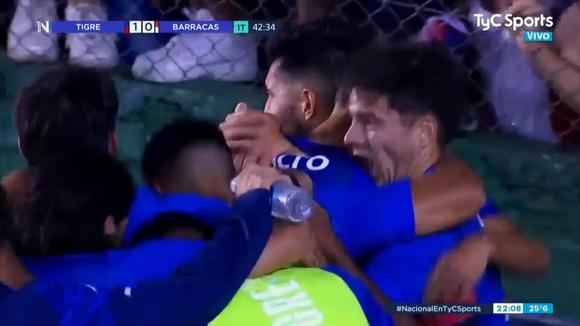 Zavala pone el 1-0 para Tigre sobre Barracas | Fuente: TyC Sports