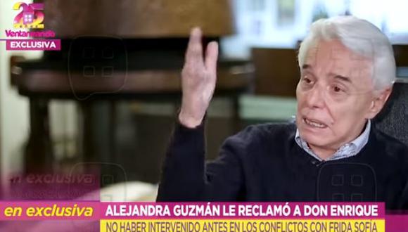 Enrique Guzmán dice que para él y para Alejandra, Frida Sofía está muerta. (Foto: captura de video)