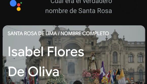 Google Assistant y los comandos secretos del asistente por el Día de Santa Rosa de Lima. (Google)