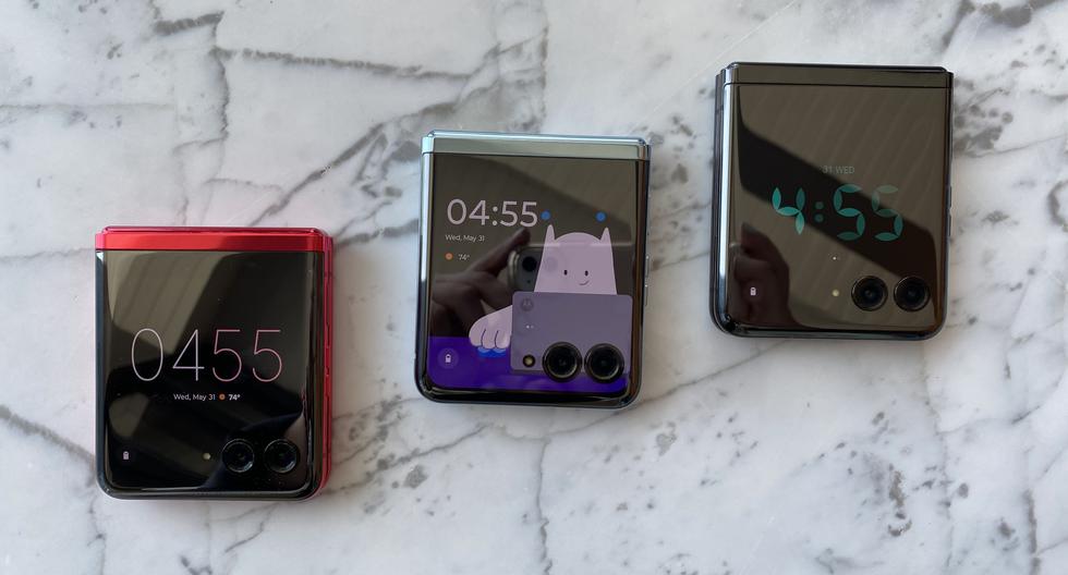 Presentan el Motorola Razr 40 Ultra en tres colores, en alianza con Pantone: Infinite Black, Glaciar Blue y Viva Magenta. (Foto: USI)