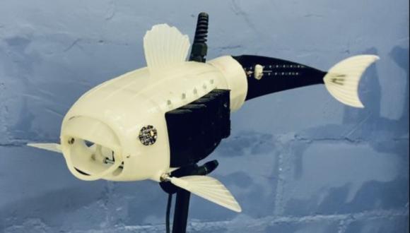 Crean un pez robot en 3D que quiere eliminar la contaminación del agua. (Foto: University of Surrey)