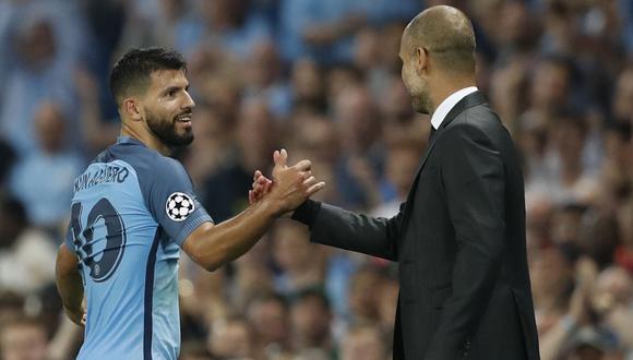 Guardiola asegura que Agüero se quedará en el City y no irá al Atlético de Madrid. (Foto: AFP)