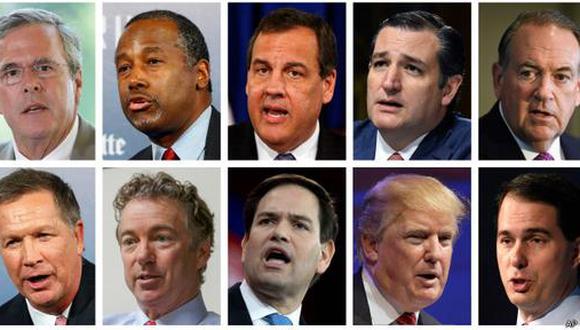 Donald Trump y sus 9 rivales en el primer debate republicano