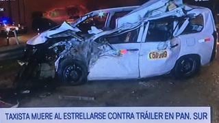 Surco: dos muertos tras choque entre taxi y tráiler