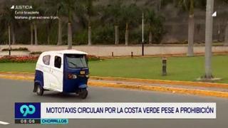 Chorrillos: mototaxis siguen invadiendo vías de la Costa Verde