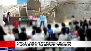 Coronavirus en Perú: Tres colegios de Ate no suspendieron las clases escolares
