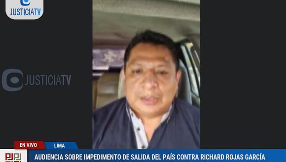 Richard Rojas participó virtualmente en la audiencia de impedimento de salida del país. (Justicia TV)