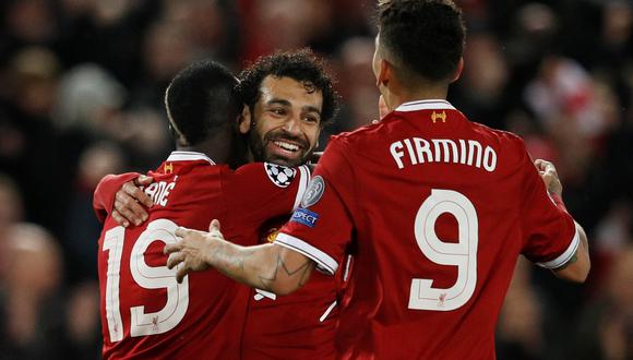 Salah, Firmino y Mané comandan el peligroso ataque de los ‘Reds’ con 58 goles anotados en la presente temporada en la Premier League y la Champions. (Foto: Reuters)