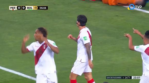 Gol anulado de Perú ante Bolivia | Fuente: TV Pública
